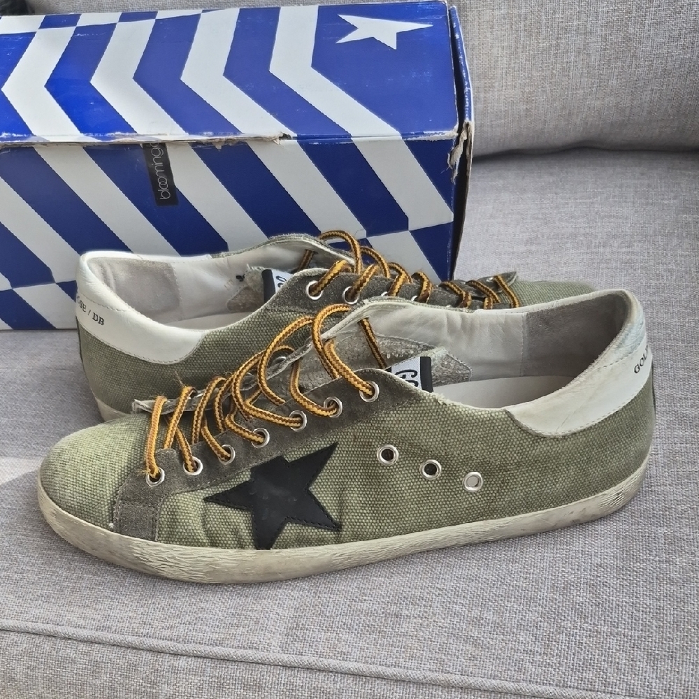 Green and White Sneakers with Black Star